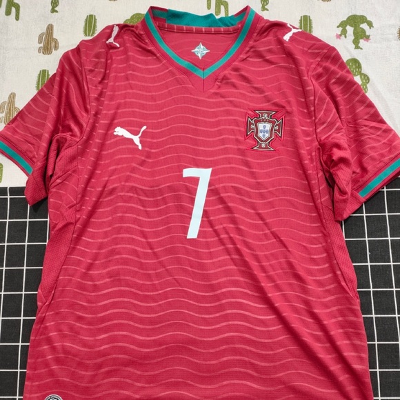 Puma Other - Puma Portugal Red and Green Men's Football Jersey with Number 7